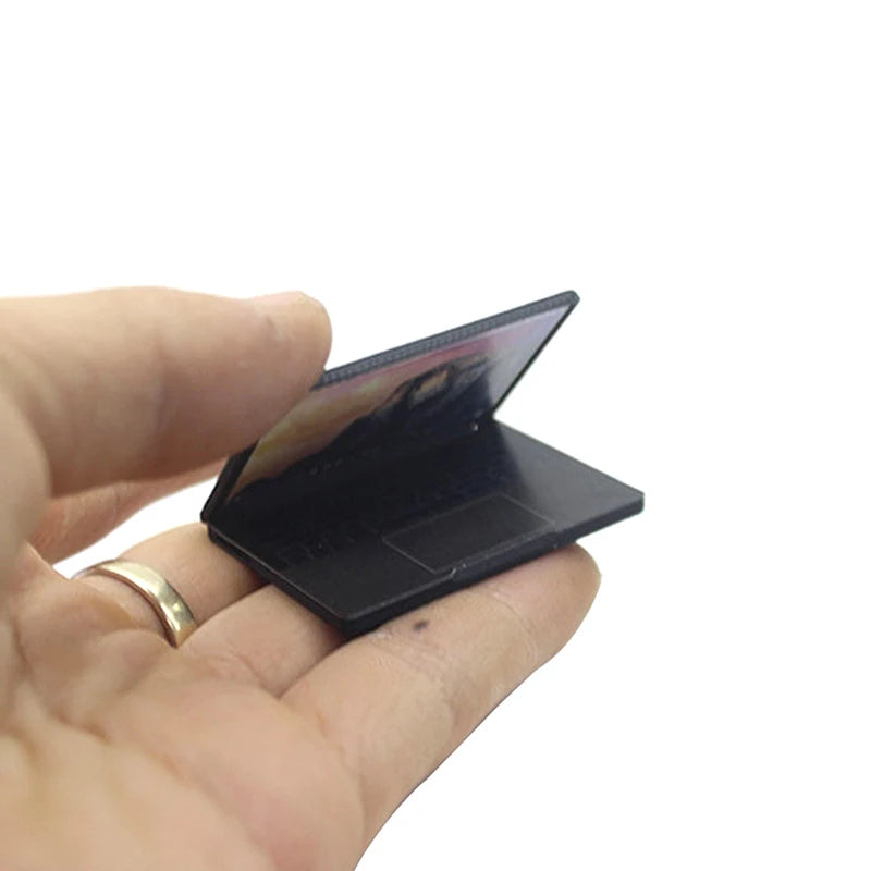 Cute Simulation 1:12 Mini Laptop Computer Dollhouse Miniature Alloy Crafts Dollhouse Decoration For Doll House DIY Accessories