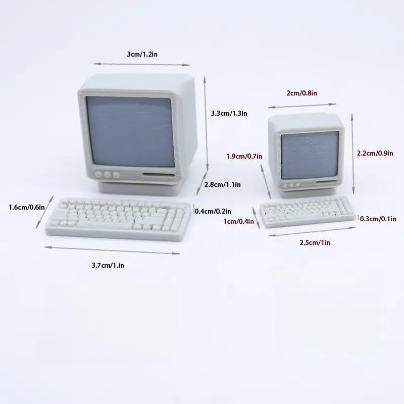 .Hot Sale-1Set Dollhouse Mini Laptop Computer Keyboard Mouse Kit Desktop Decoration Office Study Room Decor Accessories