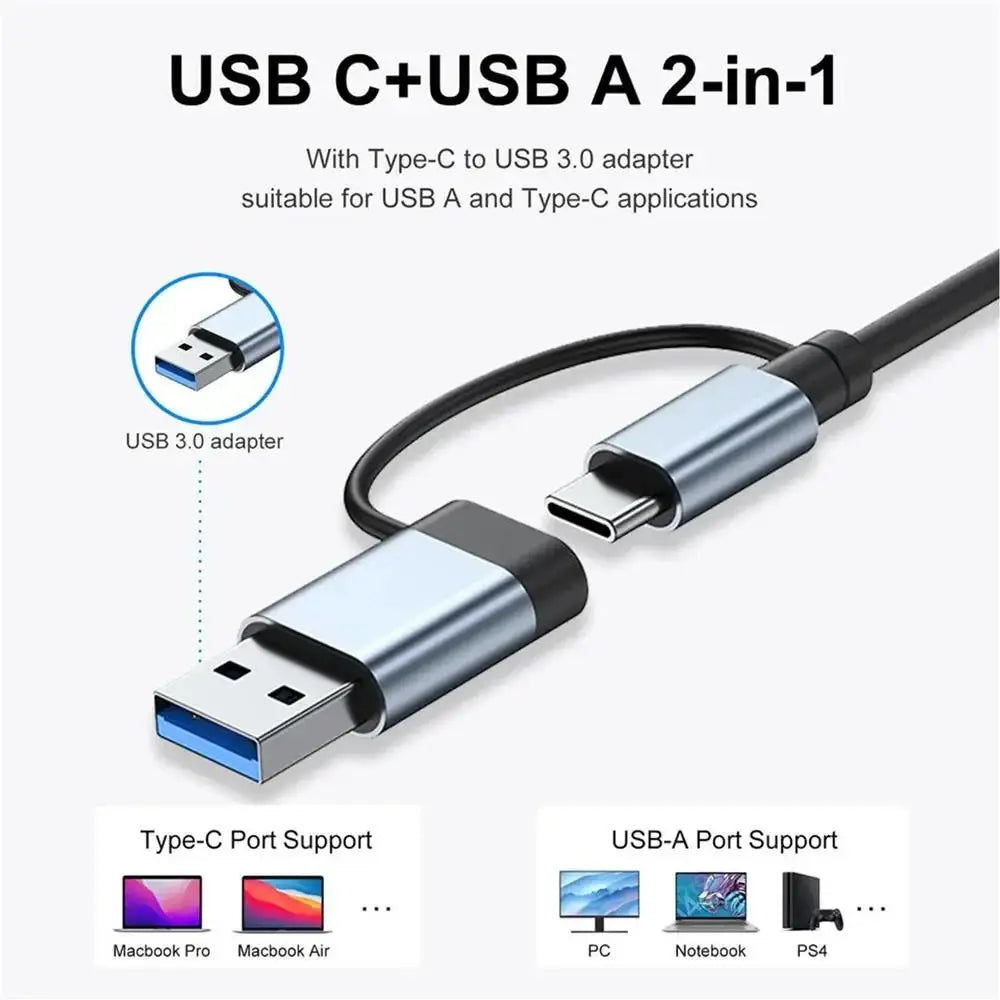 USB C Multiport Adapter For Computer Laptop Desktop Phone High Speed Transmission Multi Hub Splitter Docking Station Accessories