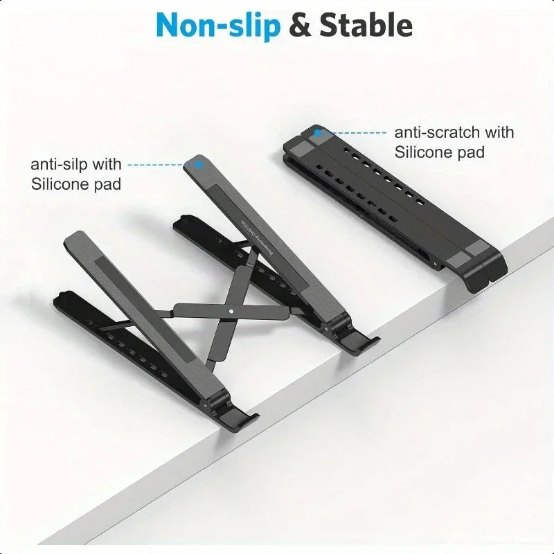 Aluminum Portable Laptop Stand Holder Accessories Macbook Air Pro Notebook Support Computer Bracket Foldable Lap Top Base for Pc