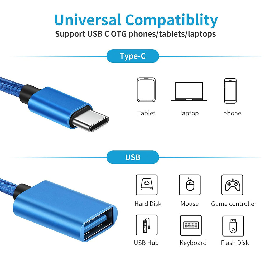 Mobile Phone Computer Accessories Type C To USB OTG Cable Adapter For MacBook Xiaomi iPad Travel Phone Adapter Transmission Tool