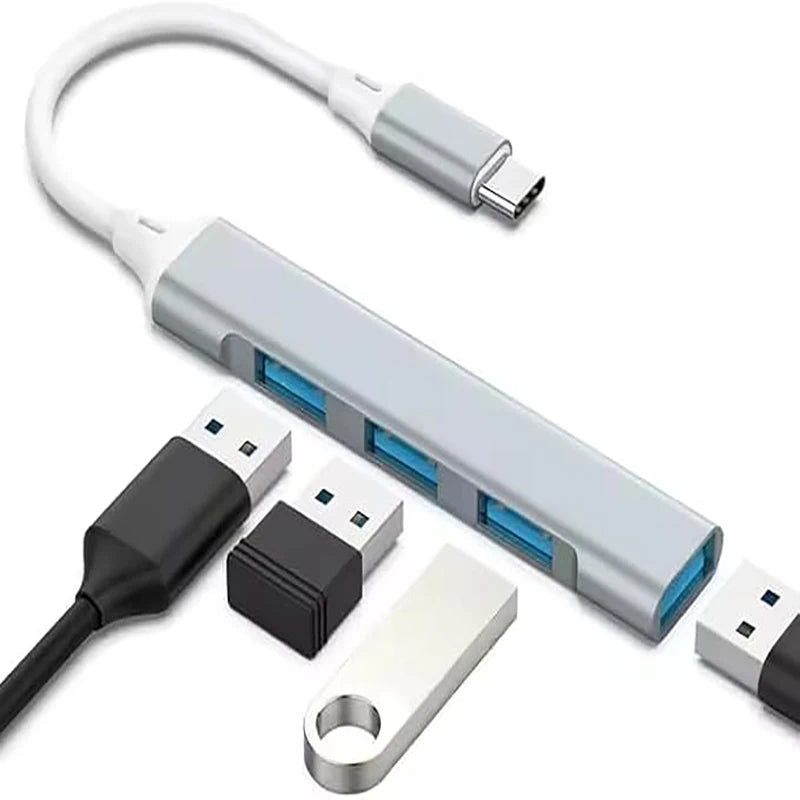 4-Port Multi-Splitter Type C Hub USB Adapter OTG for Xiaomi Lenovo MacBook 13 15 Air pro PC - Computer Accessories