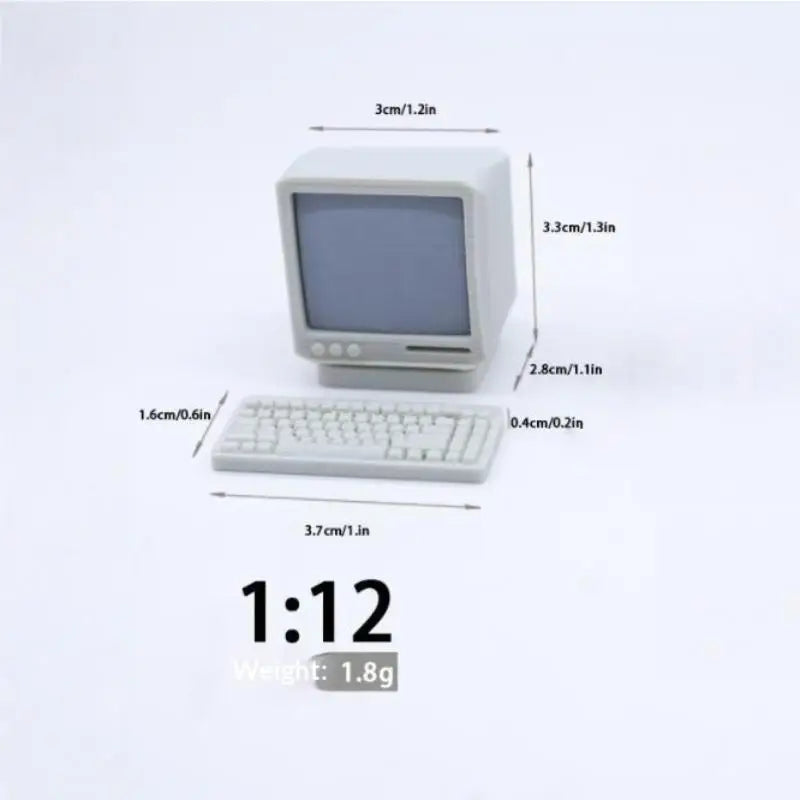 .Hot Sale-1Set Dollhouse Mini Laptop Computer Keyboard Mouse Kit Desktop Decoration Office Study Room Decor Accessories