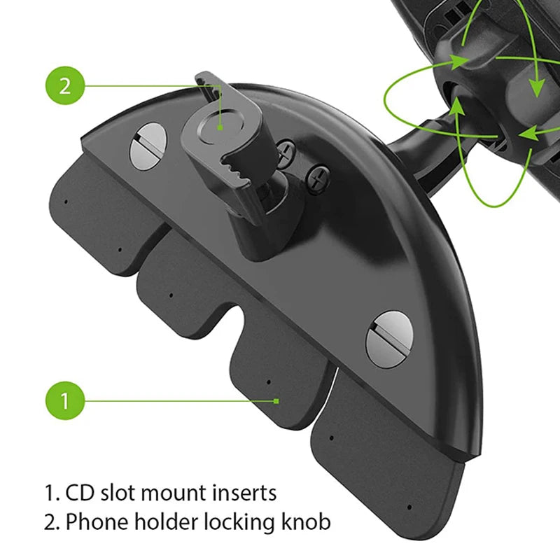 17mm Ball Accessories Car CD Slot Mount Holder Bracket Adjustable Tablet Phone Pad Stand