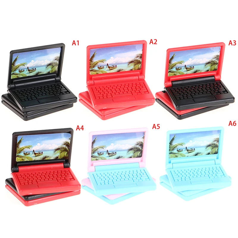 2pcs Dollhouse Miniature Modern Computer Model Furniture Accessories For Doll House Decor Pretend Play Toys