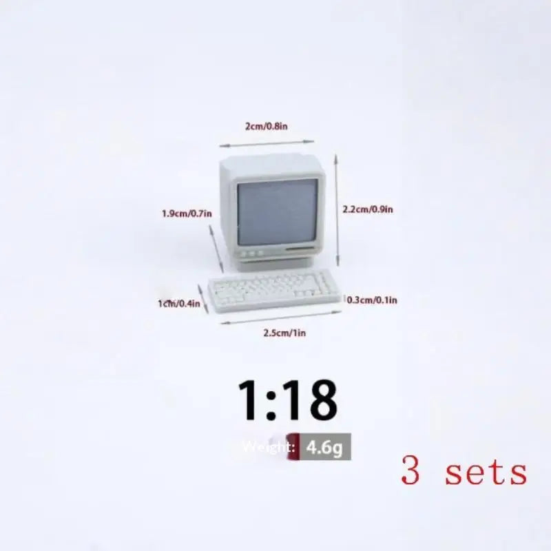 .Hot Sale-1Set Dollhouse Mini Laptop Computer Keyboard Mouse Kit Desktop Decoration Office Study Room Decor Accessories