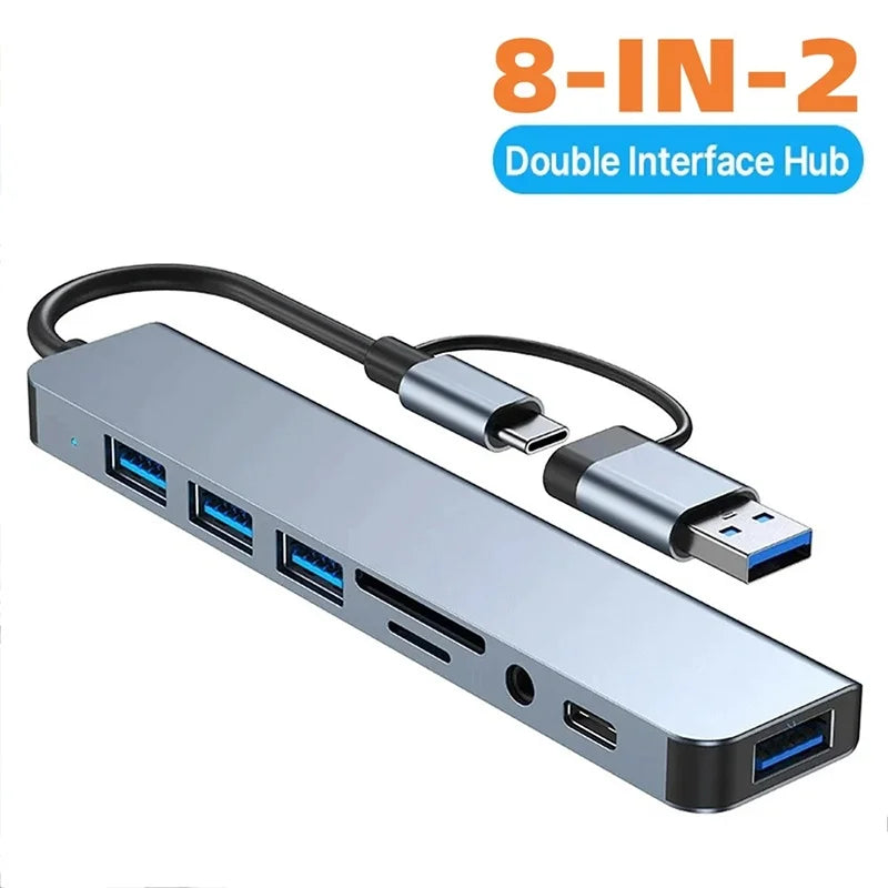 USB C Multiport Adapter For Computer Laptop Desktop Phone High Speed Transmission Multi Hub Splitter Docking Station Accessories