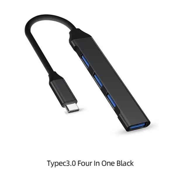 New Black Color 4 Port USB Type C HUB 3.0/2.0 High Speed Splitter For Adapter OTG For PC Computer Accessories
