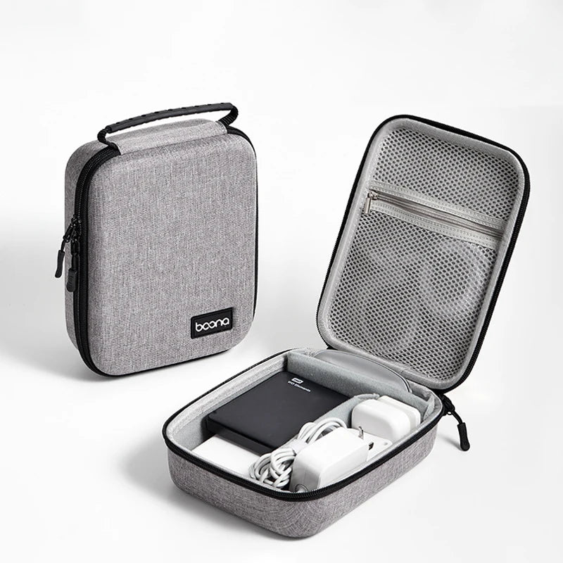 Electronic Accessories Organizer Travel Hard Shell Bag  Portable Carry Case for Cable Charger SD Card Mouse Power Bank
