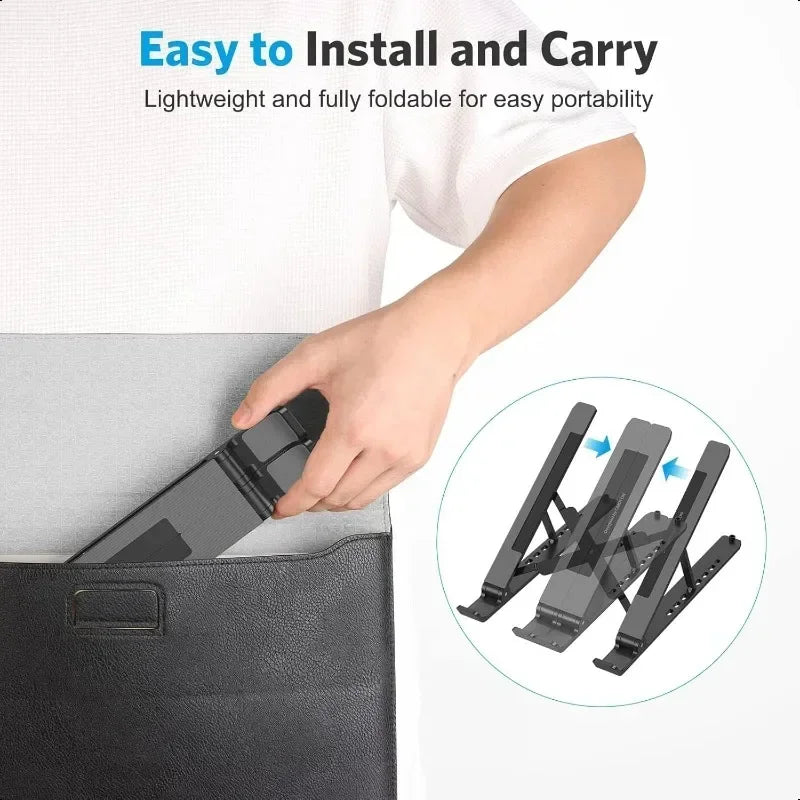 Aluminum Portable Laptop Stand Holder Accessories Macbook Air Pro Notebook Support Computer Bracket Foldable Lap Top Base for Pc