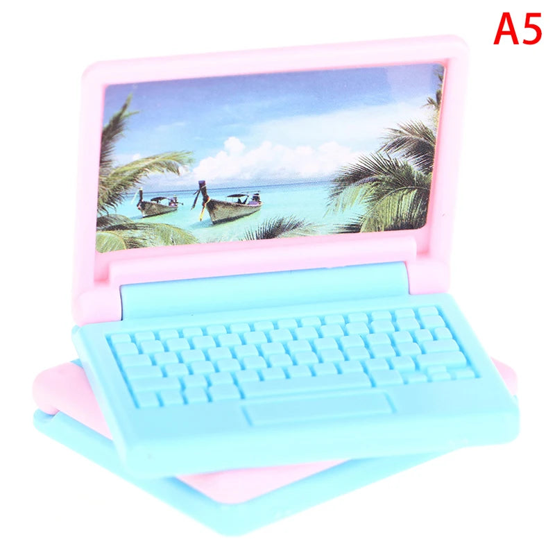 2pcs Dollhouse Miniature Modern Computer Model Furniture Accessories For Doll House Decor Pretend Play Toys