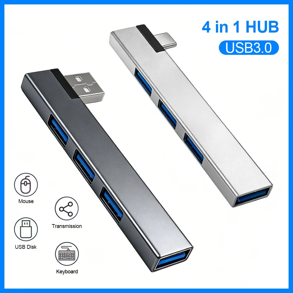 Type C 3.1 USB C HUB 3.0 4 Port Multi USB Splitter OTG Adapter For Xiaomi Lenovo Macbook Pro 13 15 Air Pro Computer Accessories