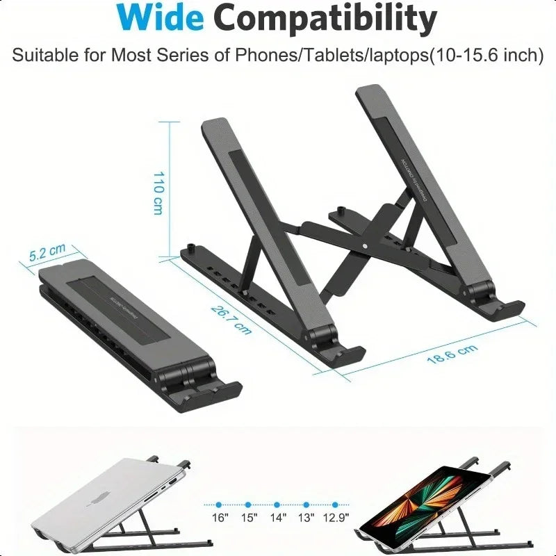 Aluminum Portable Laptop Stand Holder Accessories Macbook Air Pro Notebook Support Computer Bracket Foldable Lap Top Base for Pc
