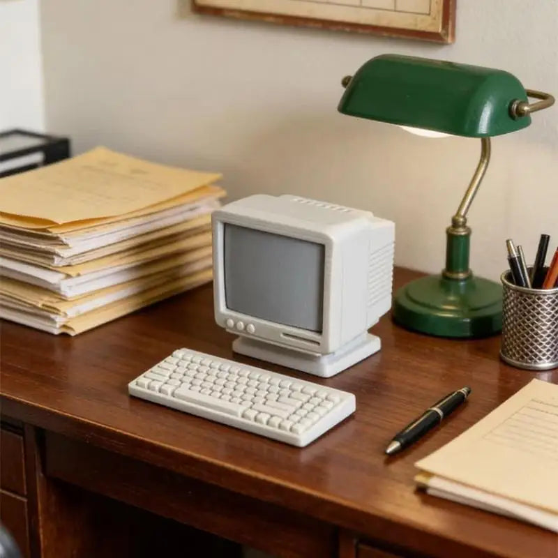 .Hot Sale-1Set Dollhouse Mini Laptop Computer Keyboard Mouse Kit Desktop Decoration Office Study Room Decor Accessories