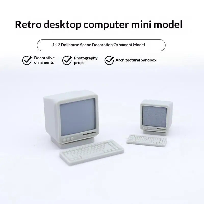 .Hot Sale-1Set Dollhouse Mini Laptop Computer Keyboard Mouse Kit Desktop Decoration Office Study Room Decor Accessories