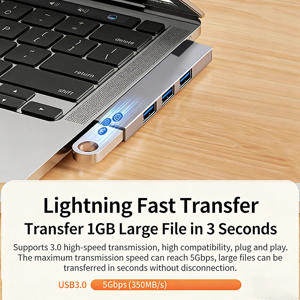 Type C 3.1 USB C HUB 3.0 4 Port Multi USB Splitter OTG Adapter For Xiaomi Lenovo Macbook Pro 13 15 Air Pro Computer Accessories