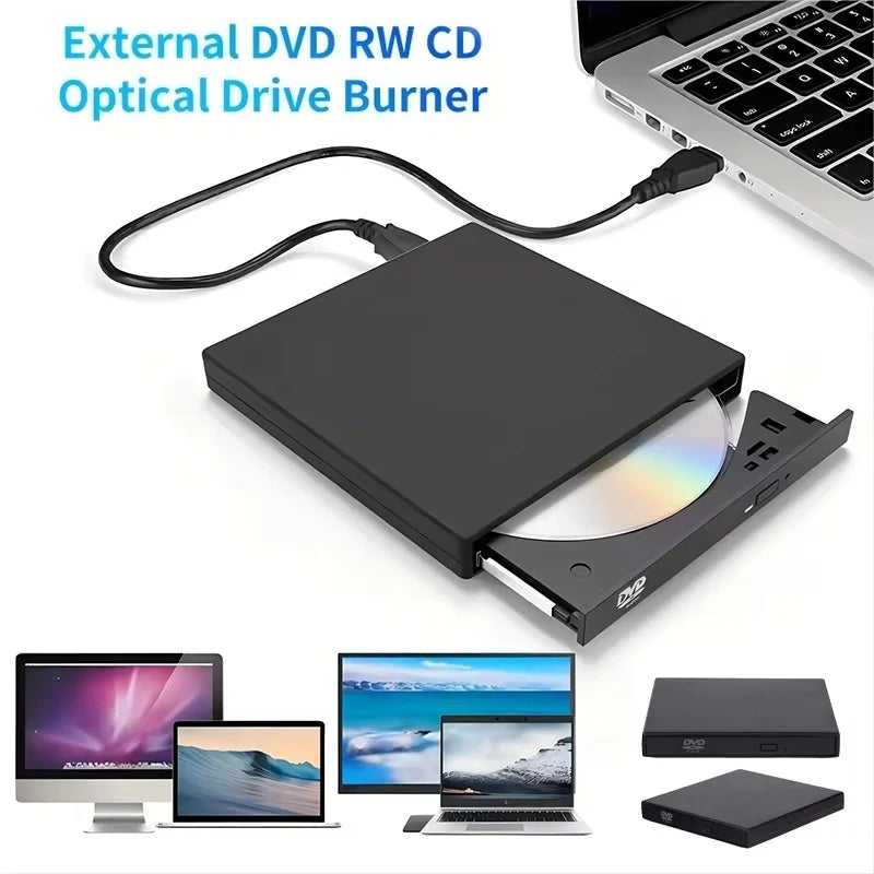 USB 3.0 External CD DVD Drive For Laptops PC MacBook Computer Portable Optical Drive Player For Office Home Computer Accessories
