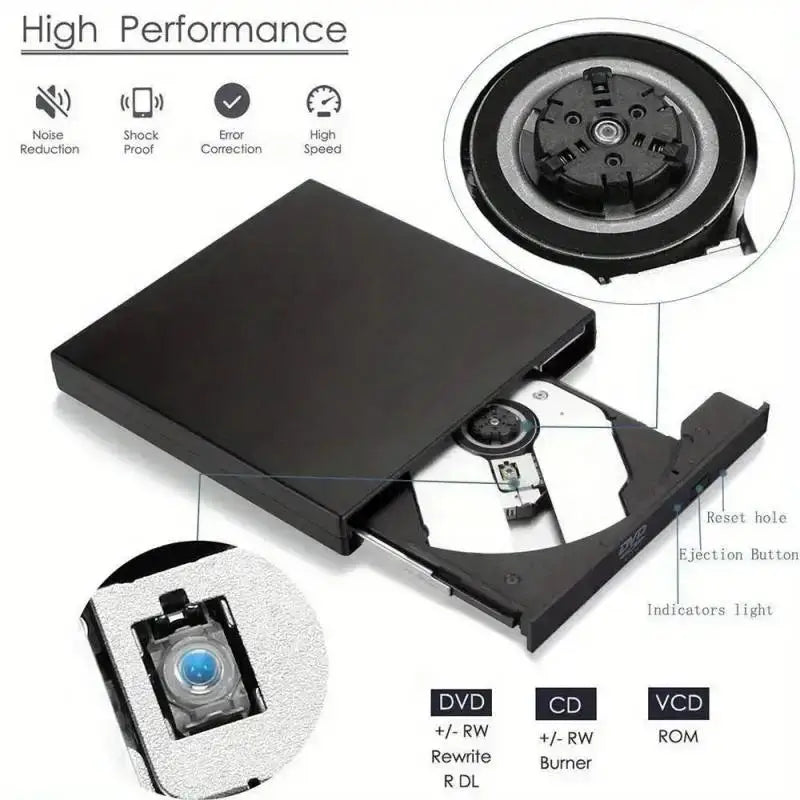 USB 3.0 External CD DVD Drive For Laptops PC MacBook Computer Portable Optical Drive Player For Office Home Computer Accessories