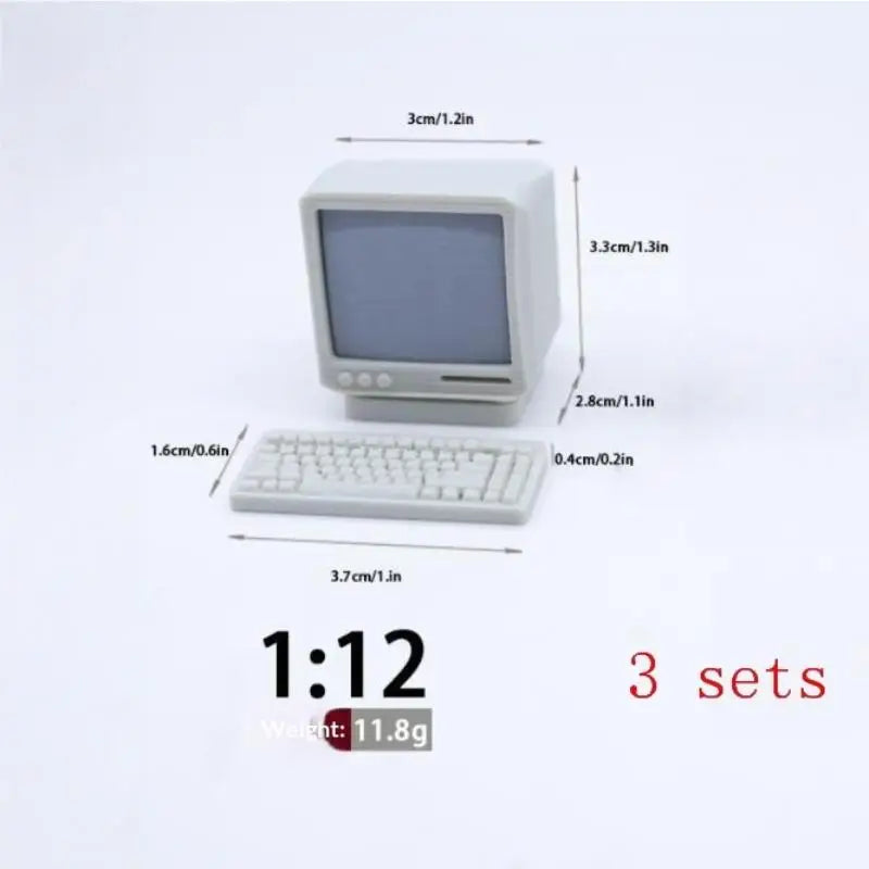 .Hot Sale-1Set Dollhouse Mini Laptop Computer Keyboard Mouse Kit Desktop Decoration Office Study Room Decor Accessories