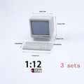 .Hot Sale-1Set Dollhouse Mini Laptop Computer Keyboard Mouse Kit Desktop Decoration Office Study Room Decor Accessories