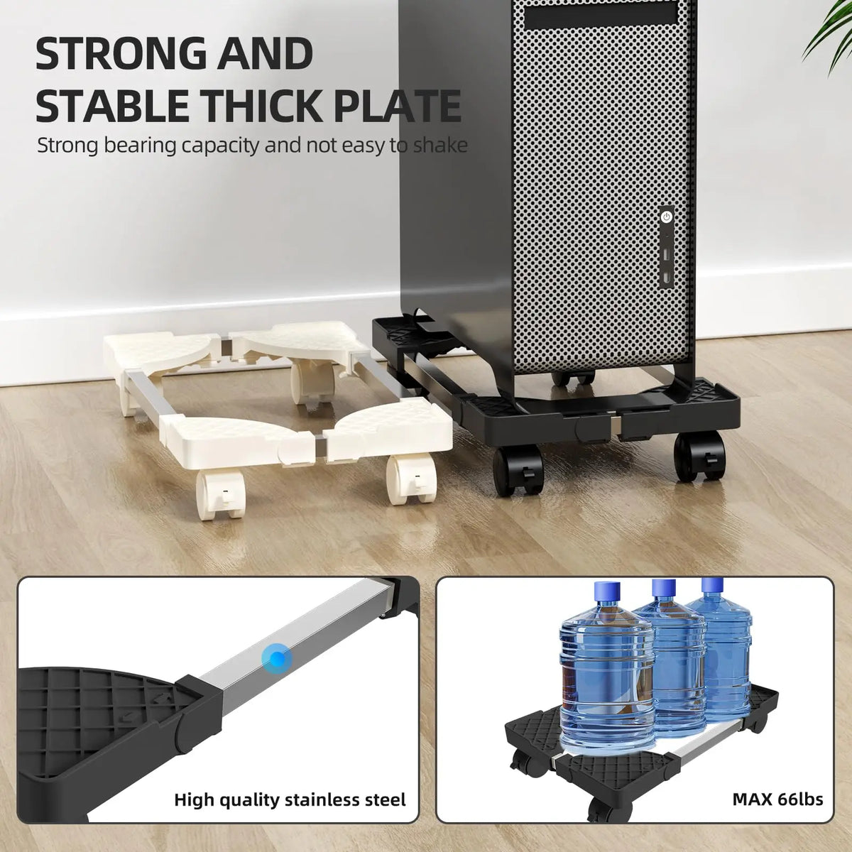Computer Stand for Desktop Tower Fits Most PC Gaming Desk Accessories Pc Floor Riser Stand Adjustable Mobile CPU Stand