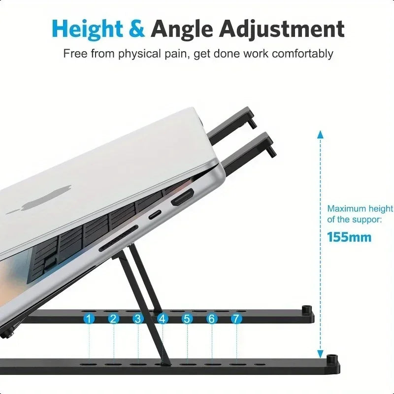 Aluminum Portable Laptop Stand Holder Accessories Macbook Air Pro Notebook Support Computer Bracket Foldable Lap Top Base for Pc