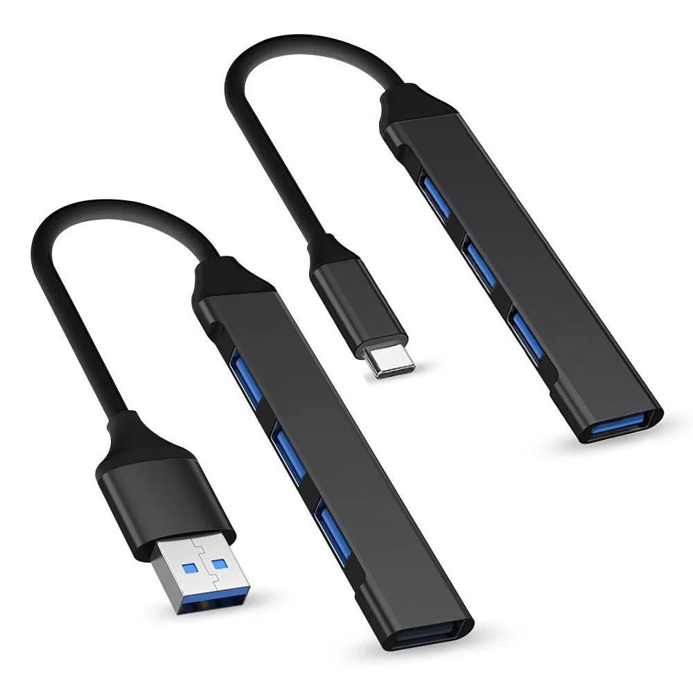 New Black Color 4 Port USB Type C HUB 3.0/2.0 High Speed Splitter For Adapter OTG For PC Computer Accessories
