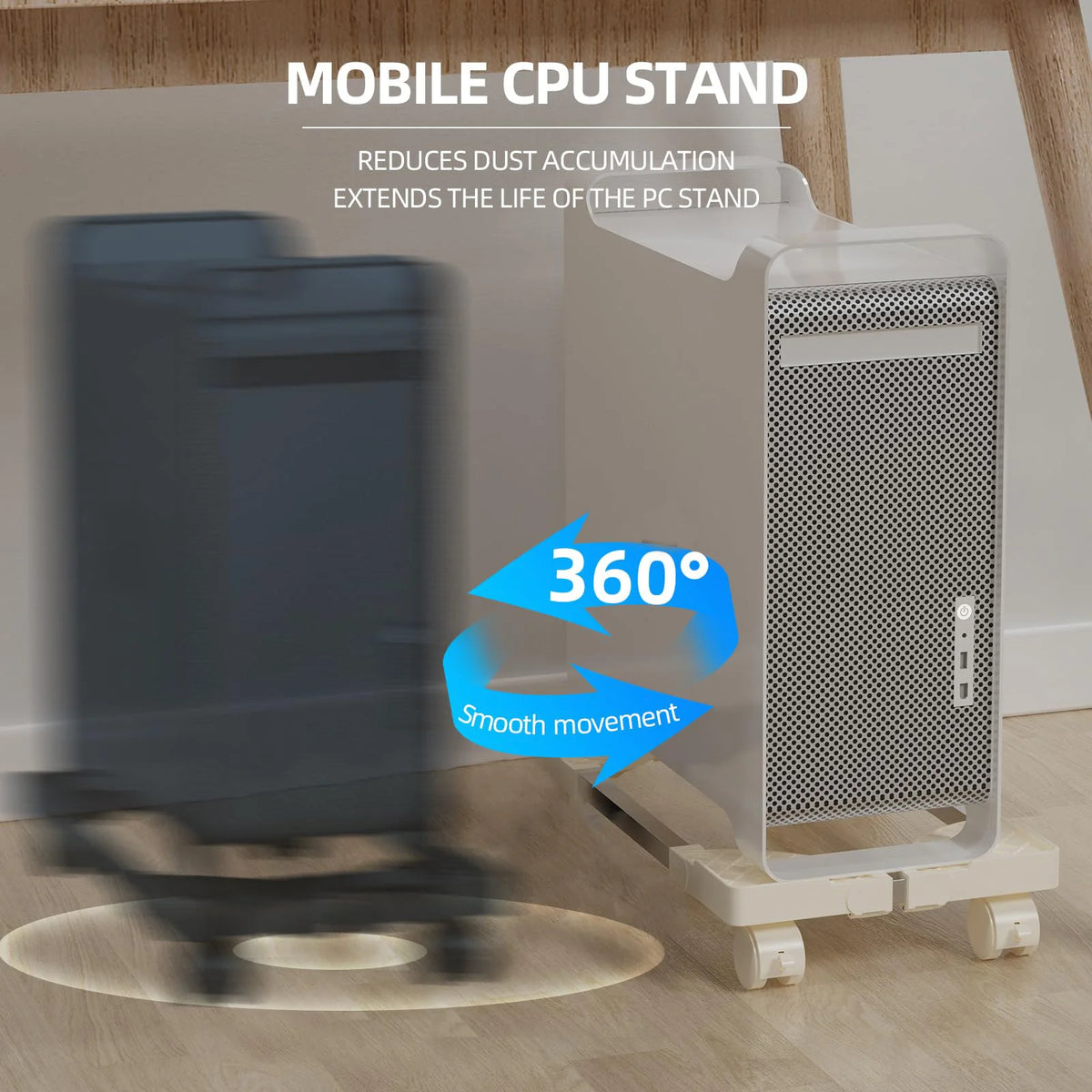 Computer Stand for Desktop Tower Fits Most PC Gaming Desk Accessories Pc Floor Riser Stand Adjustable Mobile CPU Stand