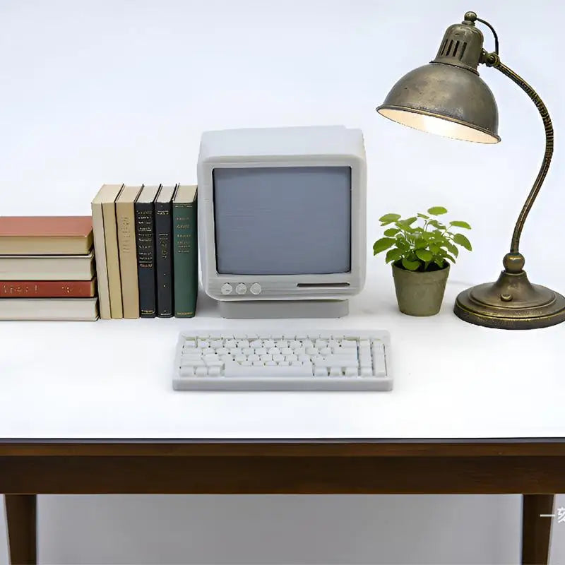 .Hot Sale-1Set Dollhouse Mini Laptop Computer Keyboard Mouse Kit Desktop Decoration Office Study Room Decor Accessories